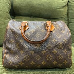 Authentic Louis Vuitton Brown Monogram Small Speedy Handbag